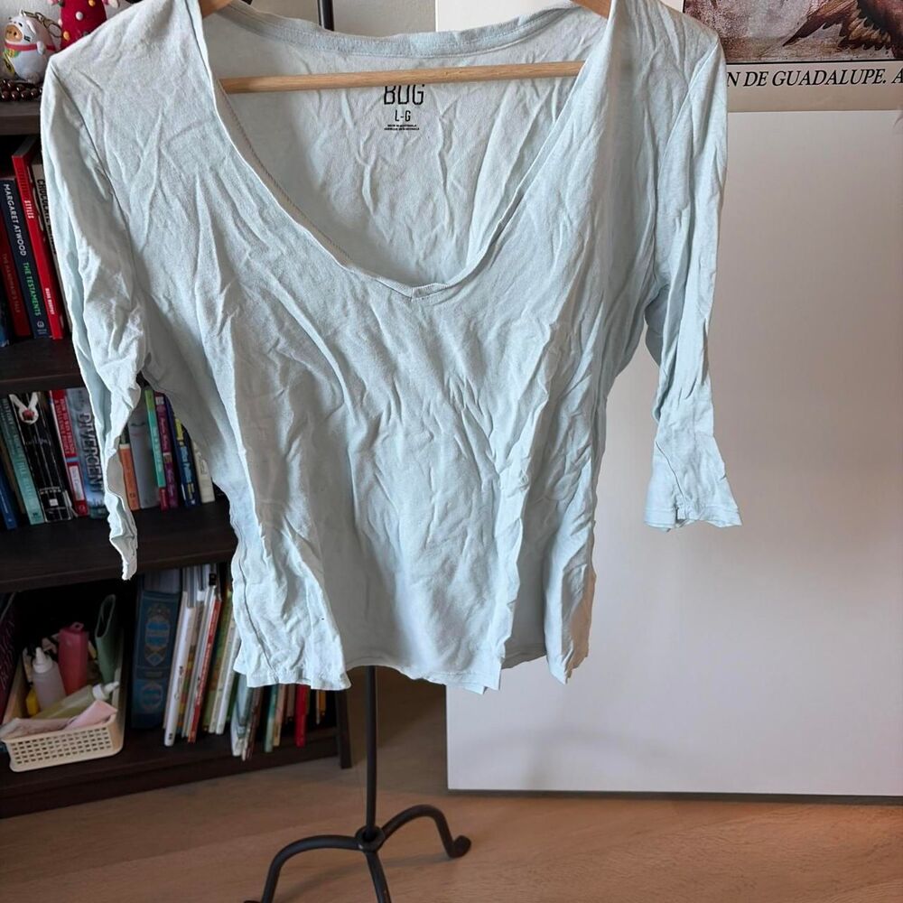 BDG Light Blue Scoop Neck Top